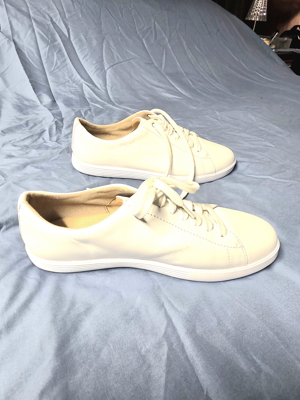 Cole Haan Women's White Leather Lace-Up Sneakers. Size 10.5